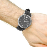 Emporio Armani Renato Quartz Black Dial Brown Leather Strap Watch For Men - AR11187 Authentic Buy Shop Now