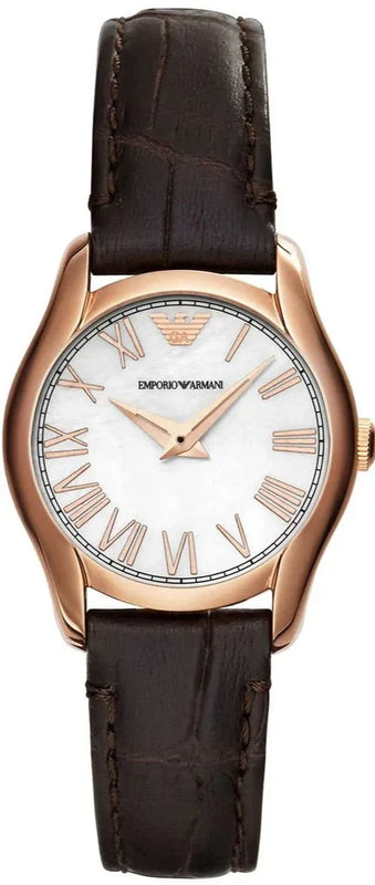Emporio Armani Classic White Dial Brown Leather Strap Watch For Men - AR9035 Authentic Buy Shop Now