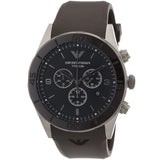 Emporio Armani Sportivo Chronograph Black Dial Brown Silicone Strap Watch for Men - AR9501 Authentic Buy Shop Now