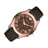 Emporio Armani Chronograph Brown Dial Brown Leather Strap Watch For Men - AR1701 Authentic Buy Shop Now