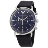 Emporio Armani Aviator Blue Dial Blue Leather Strap Watch For Men - AR11105 Authentic Buy Shop Now