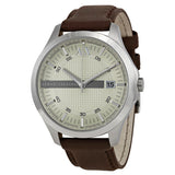 Armani Exchange Whitman Silver Dial Brown Leather Strap Watch For Men - AX2100 Authentic Buy Shop Now