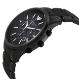 Emporio Armani Ceramica Chronograph Black Dial Black Steel Strap Watch For Men - AR1451 Authentic Buy Shop Now
