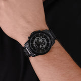 Armani Exchange Banks Chronograph Black Dial Black Steel Strap Watch For Men - AX1722 Authentic Buy Shop Now