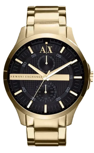 Armani Exchange Hampton Chronograph Black Dial Gold Steel Strap Watch For Men - AX2122 Authentic Buy Shop Now