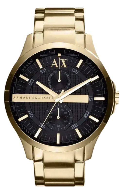 Armani Exchange Hampton Chronograph Black Dial Gold Steel Strap Watch For Men - AX2122 Authentic Buy Shop Now