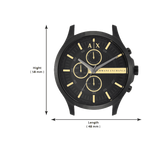 Armani Exchange Hampton Chronograph Black Dial Black Steel Strap Watch For Men - AX2164 Authentic Buy Shop Now