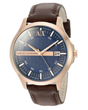 Armani Exchange Hampton Chronograph Blue Dial Brown Leather Strap Watch For Men - AX2172 Authentic Buy Shop Now