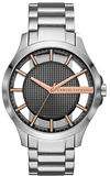 Armani Exchange Hampton Chronograph Skeleton Black Dial Silver Steel Strap Watch For Men - AX2199 Authentic Buy Shop Now