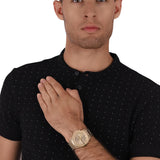 Armani Exchange Hampton Chronograph Gold Dial Gold Steel Strap Watch For Men - AX2415 Authentic Buy Shop Now