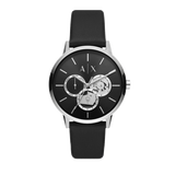 Armani Exchange Cayde Chronograph Black Dial Black Leather Strap Watch for Men - AX2745 Authentic Buy Shop Now