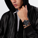 Armani Exchange Hampton Black Dial Black Steel Strap Watch For Men - AX7101 Authentic Buy Shop Now