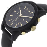 Armani Exchange Outerbanks Chronograph Black Dial Black Steel Strap Watch For Men - AX7105 Authentic Buy Shop Now