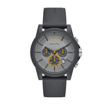 Armani Exchange Outerbanks Chronograph Grey Dial Grey Silicone Strap Watch For Men - AX7123 Authentic Buy Shop Now