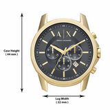 Armani Exchange Outerbanks Chronograph Black Dial Black Leather Strap Watch For Men - AX7133 Authentic Buy Shop Now