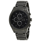 Armani Exchange Chronograph Black Dial Black Steel Strap Watch For Men - AX1605 Authentic Buy Shop Now