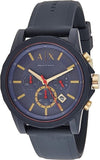 Armani Exchange Outerbanks Chronograph Blue Dial Blue Silicone Strap Watch For Men - AX1335 Authentic Buy Shop Now