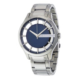 Armani Exchange Hampton Chronograph Blue Dial Silver Steel Strap Watch For Men - AX2178 Authentic Buy Shop Now