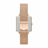 Armani Exchange Lola Quartz Silver Dial Rose Gold Mesh Strap Watch For Women - AX5802 Authentic Buy Shop Now
