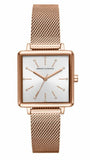 Armani Exchange Lola Quartz Silver Dial Rose Gold Mesh Strap Watch For Women - AX5802 Authentic Buy Shop Now