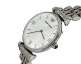 Emporio Armani T Bar Mother of Pearl Dial Steel Strap Watch For Women - AR1682 Authentic Buy Shop Now