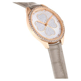 Swarovski Attract Clover Crystals Silver Dial Grey Leather Strap Watch for Women - 5653350 Authentic Buy Shop Now