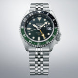 Seiko 5 Sports SKX GMT Automatic Green Dial Silver Steel Strap Watch For Men - SSK035K1 Authentic Buy Shop Now
