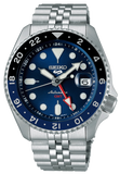 Seiko 5 Sports GMT SKX Automatic Blueberry Dial Silver Steel Strap Watch For Men - SSK003K1 Authentic Buy Shop Now