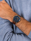 Fossil Townsman Automatic Blue Dial Brown Leather Strap Watch for Men - ME3110 Authentic Buy Shop Now