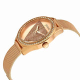 Guess Tri Glitz Quartz Diamonds Rose Gold Dial Rose Gold Mesh Bracelet Watch For Women - W1142L4 Authentic Buy Shop Now