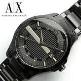Armani Exchange Hampton Chronograph Black Dial Black Steel Strap Watch For Men - AX2104 Authentic Buy Shop Now