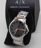 Armani Exchange Hampton Chronograph Skeleton Black Dial Silver Steel Strap Watch For Men - AX2199 Authentic Buy Shop Now