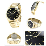 Armani Exchange Nico Analog Black Dial Gold Steel Strap Watch For Men - AX2328 Authentic Buy Shop Now
