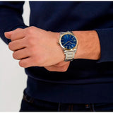 Armani Exchange Nico Quartz Blue Dial Two Tone Steel Strap Watch For Men - AX2332 Authentic Buy Shop Now