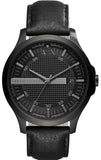 Armani Exchange Hampton Chronograph Black Dial Black Leather Strap Watch For Men - AX2400 Authentic Buy Shop Now