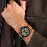 Armani Exchange Hampton Chronograph Green Dial Brown Leather Strap Watch For Men - AX2412 Authentic Buy Shop Now