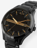 Armani Exchange Hampton Chronograph Black Dial Black Steel Strap Watch For Men - AX2413 Authentic Buy Shop Now