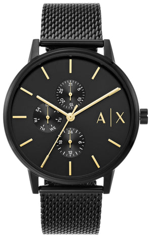 Armani Exchange Cayde Chronograph Black Dial Black Mesh Strap Watch For Men - AX2716 Authentic Buy Shop Now