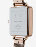 Armani Exchange Lola Quartz Silver Dial Rose Gold Mesh Strap Watch For Women - AX5802 Authentic Buy Shop Now