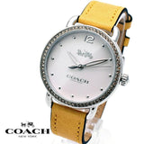 Coach Delancey White Dial Yellow Leather Strap Watch for Women - 14502882 Authentic Buy Shop Now