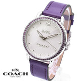 Coach Delancey White Dial Purple Leather Strap Watch for Women - 14502886 Authentic Buy Shop Now
