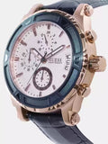 Guess Pinnacle Chronograph White Dial Blue Leather Strap Watch For Men - W0673G6 Authentic Buy Shop Now
