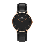 Daniel Wellington Classic Sheffield Black Dial Black Leather Strap Watch For Men - DW00100127 Authentic Buy Shop Now