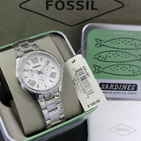 Fossil Cecile Chronograph Silver Dial Silver Steel Strap Watch for Women - AM4481 Authentic Buy Shop Now