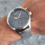 Hugo Boss Companion Chronograph Grey Dial Silver Mesh Bracelet Watch For Men - 1513549 Authentic Buy Shop Now