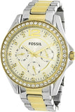 Fossil Riley White Dial Two Tone Steel Strap Watch for Women - ES3204 Authentic Buy Shop Now