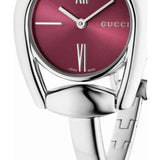 Gucci Horsebit Quartz Red Dial Silver Steel Strap Watch For Women - YA139502 Authentic Buy Shop Now