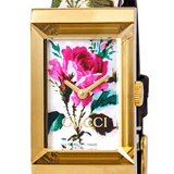 Gucci G-Frame Floral Mother of Pearl Dial White Leather Strap Watch For Women - YA147406 Authentic Buy Shop Now