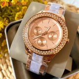 Fossil Stella Multifunction Rose Gold Dial Two Tone Steel Strap Watch for Women - ES4755 Authentic Buy Shop Now