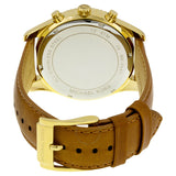 Michael Kors Lexington Chronograph Gold Dial Brown Leather Strap Watch For Men - MK8447 Authentic Buy Shop Now